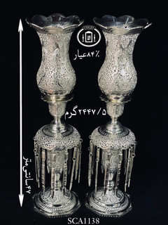 خرید لاله آویزدار نقره قلم گل و مرغ و شبکه ممتاز۸۴٪استاندارد ایران