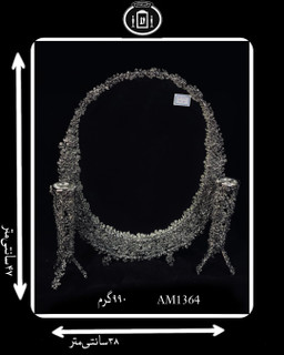 آینه آب نقره بیضی مدل گل ریخته گری سیاه قلم