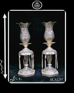 لاله آویزدار آب نقره قلم هندسی و شبکه سیاه قلم